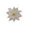 1.75 inch, White Poinsettia Flower, Christmas, Embroidered, Iron on Patch